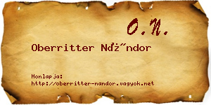 Oberritter Nándor névjegykártya